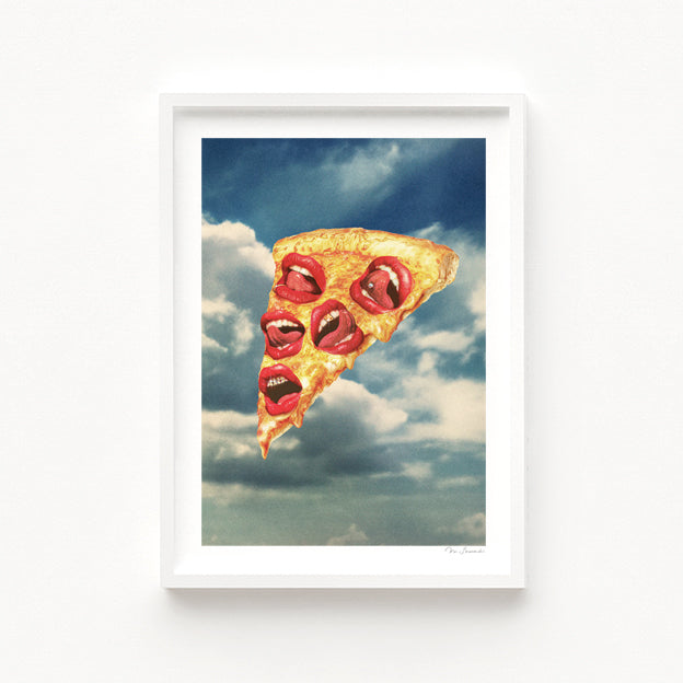 アート・デザイン・音楽 BIG PIZZA Pizza Euphoria' Art Print by Vertigo Artography | Surreal Pizza Gold