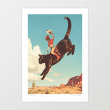 Load image into Gallery viewer, 'Yeehaw Rodeo Cat Cowgirl' Art Print by Vertigo Artography