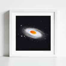 Load image into Gallery viewer, Cosmic Egg artwork featuring a surreal cosmic galaxy transformed into an egg, perfect for modern art enthusiasts and cosmic-themed decor lovers andart enthusiasts and collectors looking for unique and imaginative pieces for space and the universe