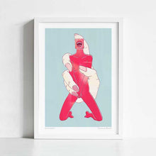 Load image into Gallery viewer, Experience the avant-garde allure of 'Eau de Toilette' by Vertigo Artography. This provocative artwork blends surrealism with contemporary art, featuring a striking depiction of a perfume bottle intertwined with human form, symbolizing identity and desire. Perfect for modern interiors and art collectors seeking bold, thought-provoking pieces.