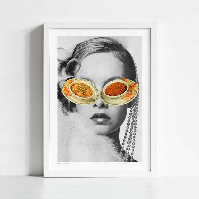 Hungry Eyes' Art Print by Vertigo Artography | Surreal 1960s Mod Fash