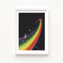 Cargar imagen en el visor de la galería, &#39;Retro Cosmic Rainbow Roller Skating&#39; Art Print by Vertigo Artography