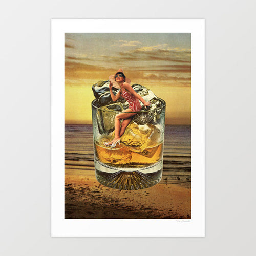 'Roxanne on the rocks - Whiskey sunset' Art Print by Vertigo Artography