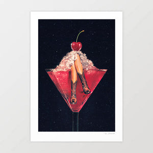 'Cherry Cowgirl Margarita' Art Print by Vertigo Artography