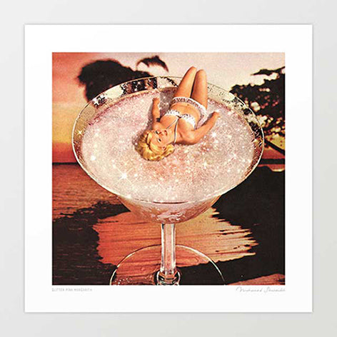 'Glitter Pink Margarita' Art Print by Vertigo Artography