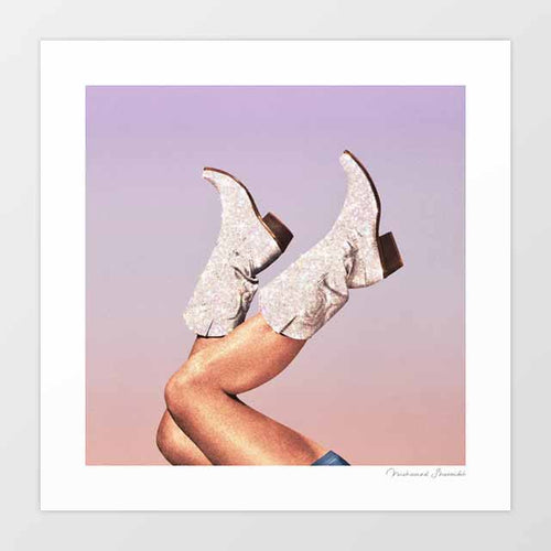 'These Boots - Glitter Miami Vibes' Art Print by Vertigo Artography