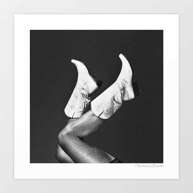 'These Boots - Noir' Art Print by Vertigo Artography