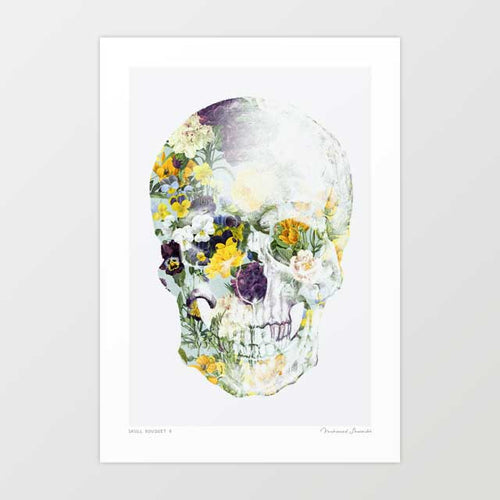'Skull bouquet B' Art Print by Vertigo Artography