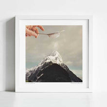 Load image into Gallery viewer, Adding the final baking flourish of icing sugar to the mountain top of Piopiotahi, Mitre Peak, Milford Sound, Southland New Zealand.