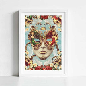 'Floral Opulence' Venetian Mask Art Print by Vertigo Artography.